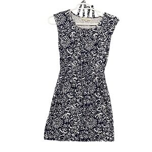 LOFT Dress Women's Small Blue White Sleeveless Elastic Waist‎ Casual